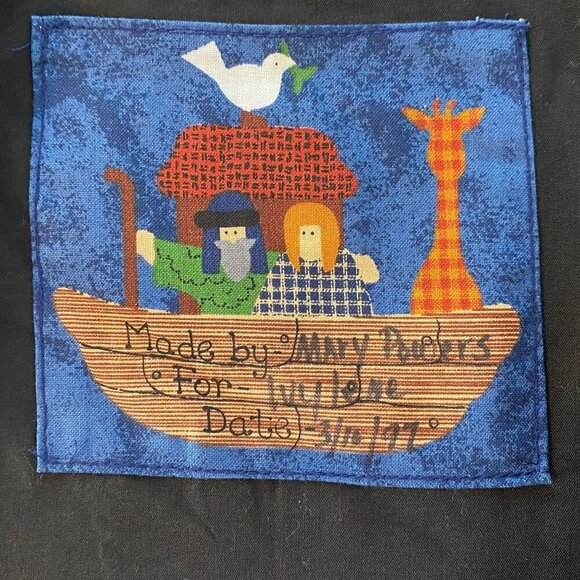 Vintage 1997 Noahs Ark Patchwork Vest Handmade Crafters Label One Size Fits All - Picture 6 of 9